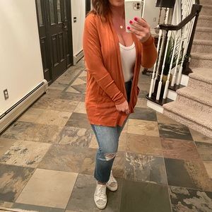 Rust orange cardigan